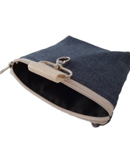 GRANATOWY LEN Saszetka 2w1