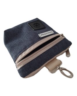 GRANATOWY LEN Saszetka 2w1