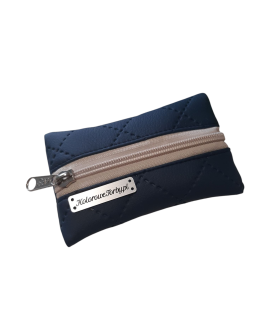 GRANATOWE Etui Na Klucze Ekoskóra